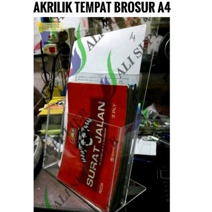 Acrylic tempat brosur A4 / Akrilik display A4 / Acrylic organizer A4 / Akrilik A4 Tent card