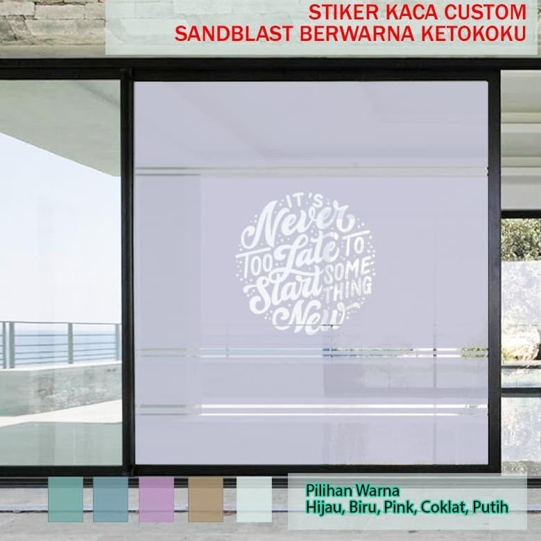 Di⚡kon   Stiker Kaca Es Sandblast Cutting Costum Custom Warna Sticker Sand Blast Sunblast Sun Blast