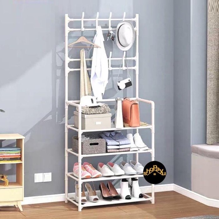 hanger New Jr-06 Rak Gantungan Baju Hanger Tas Stand Hanger Rak Sepatu - JR-06 PUTIH HA(I6L0) stand 