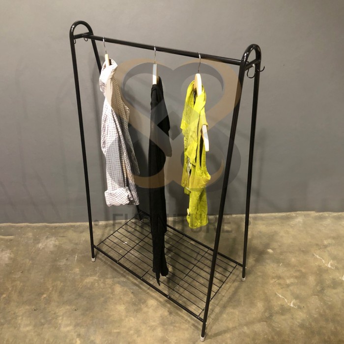 hanger RAK GANTUNG MINI / STAND HANGER MINI - Hitam(G0J7) stand hanger aesthetic stand hanger baju m