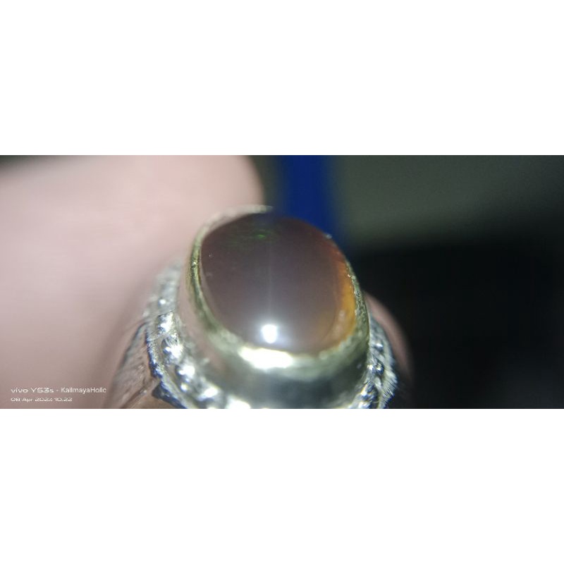 batu alam kalimaya Banten teh jarong 14.9mm x 9.3mm ring 8.5