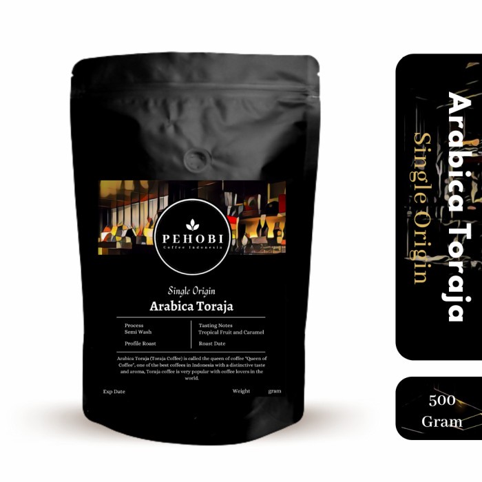 

Kopi Bubuk Arabica Toraja 500 gram Pehobi Coffee