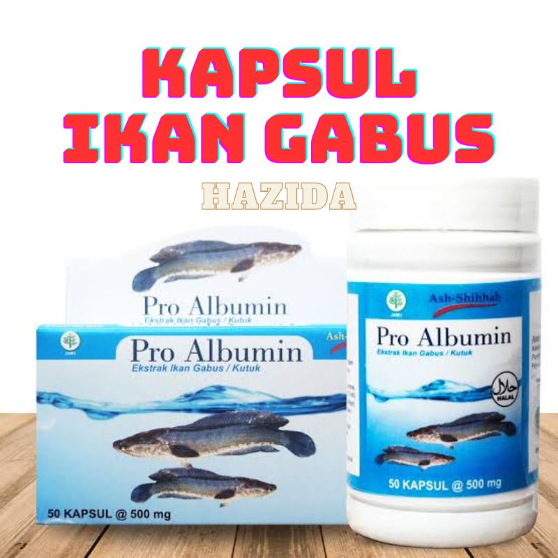 Kapsul Kutuk / Ikan Gabus Pro Albumin Asli Ekstrak Ikan Gabus Original Ash-Shihhah 50 Kapsul