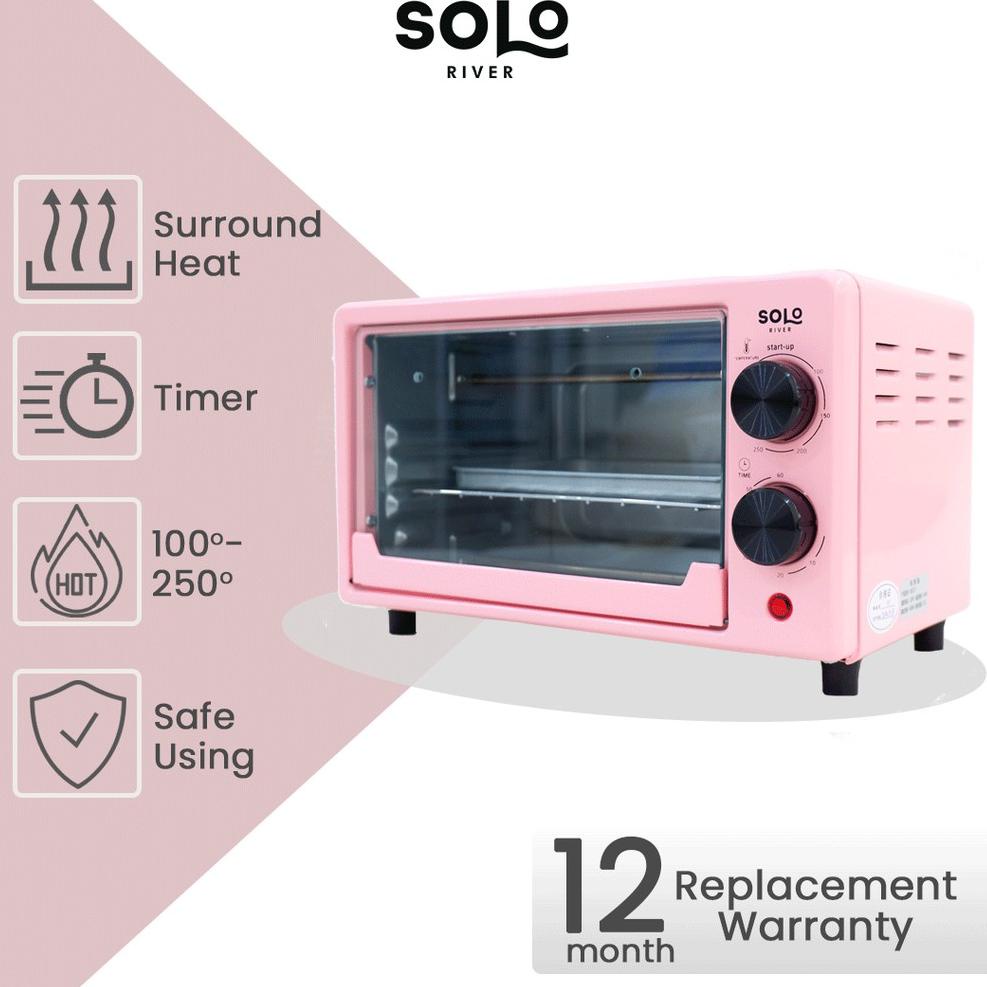 ❤[PROMO ⚡ALE]❤ SOLO RIVER Oven Listrik Tombol Analog 12 L-800 Watt Stainless Steel Bergaransi