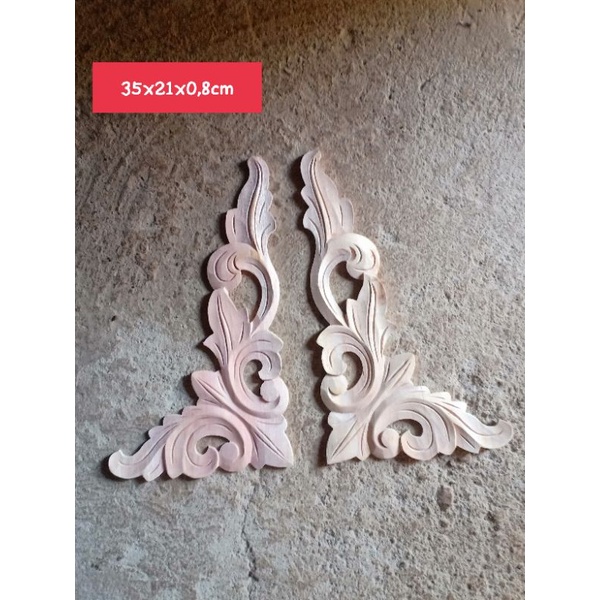 Ukiran sudut pintu  kusen jendela mebel kayu