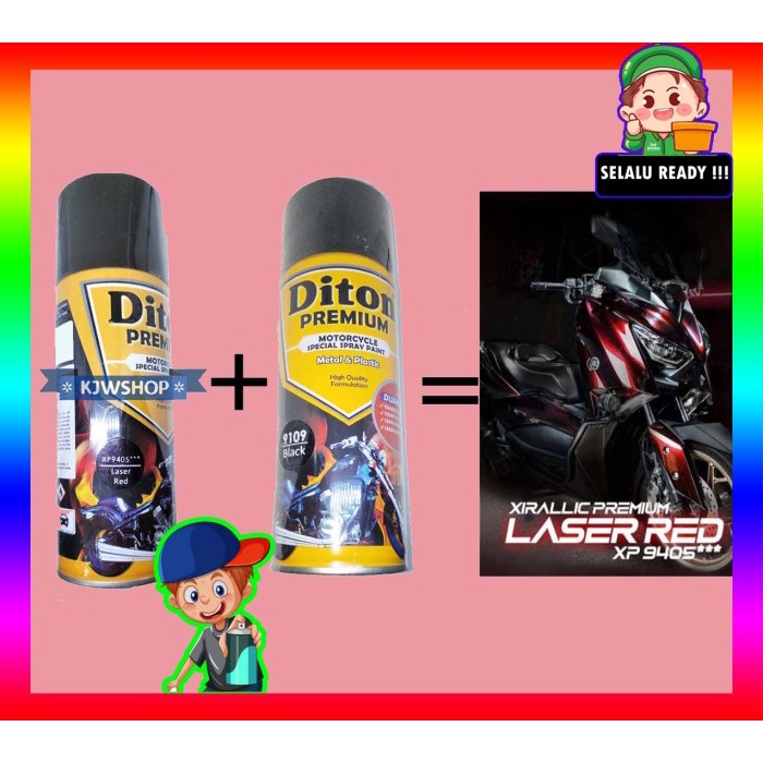 Paket Diton Premium Xirallic XP 9405 Laser Red Merah Black 9109 Hitam murah