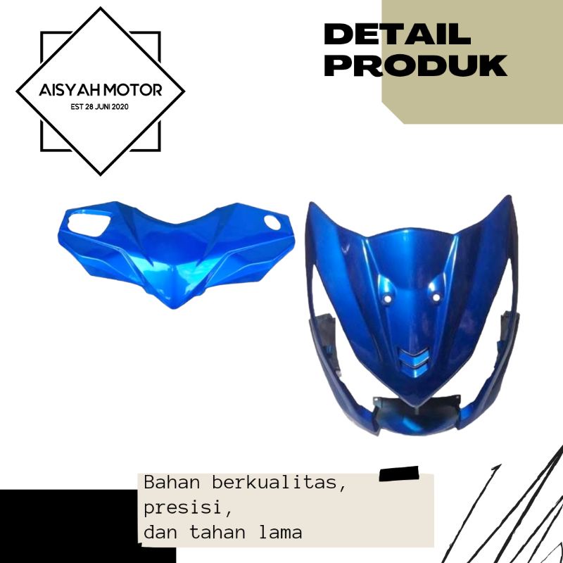 Cover Bodi Batok Depan Tameng Honda Beat FI Warna Biru Tahun 2012-2014