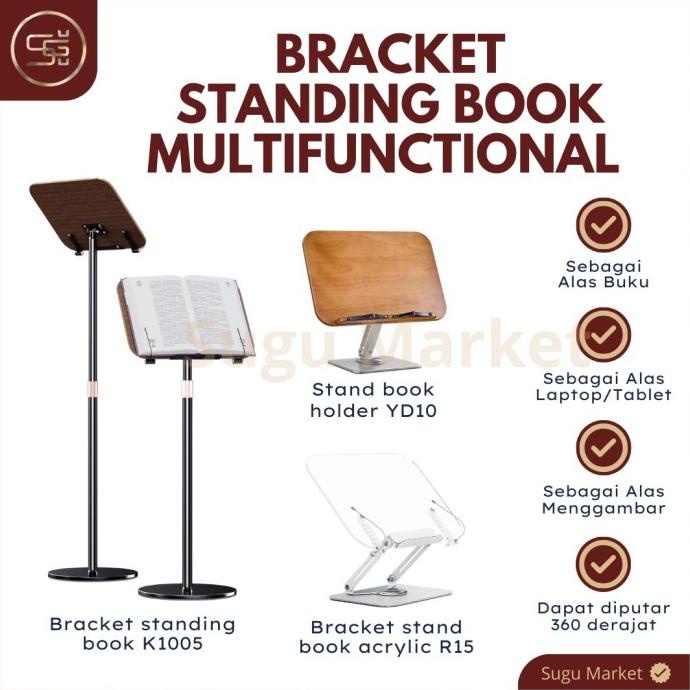 

Penyangga Buku YD10 Book Stand Reading Holder Ipad Tablet 360 Derajat