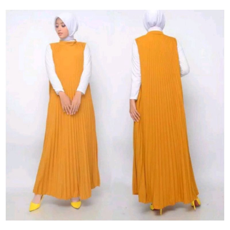 (FREE ONGKIR)LONG DRESS PLISKET/GAMIS KUTUNG//PAKAIAN WANITA