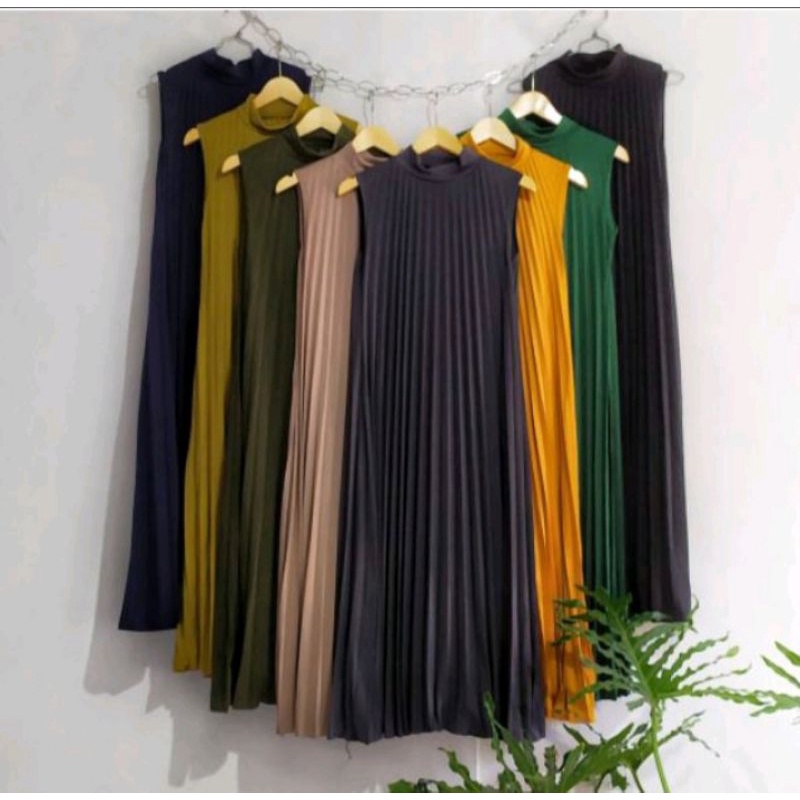 (FREE ONGKIR)COD PROMO BESAR BESARAN LONG DRESS PLISKET/DRESS PLISKET/GAMIS KUTUNG/DRESS