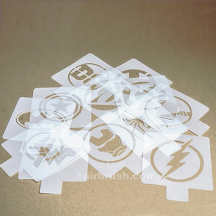 

Terlaris Stn Stencil Superhero Ironman/Superman/Xman/Captain America/Flash Man