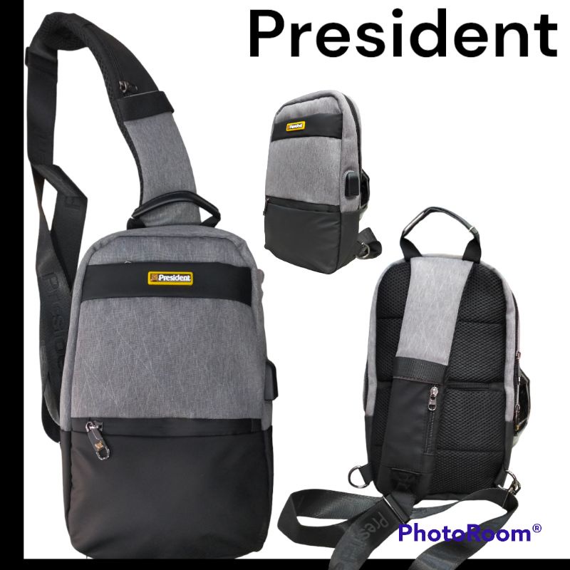 CHEST BAG 6083 PRESIDENT/TAS PRIA MEREK PRESIDENT USB CABLE
