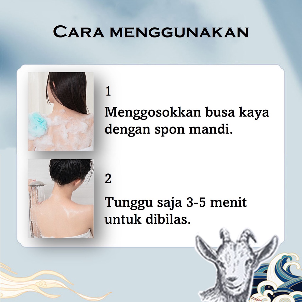 Pemutih badan Sabun badan pemutih Sabun cair 800ml Goat milk Niacinamide Lembut Body wash