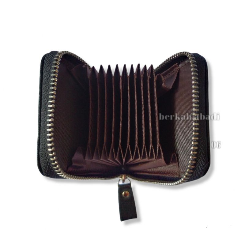 Dompet kartu Atm Card Holder Asli Kulit impor Model Resleting