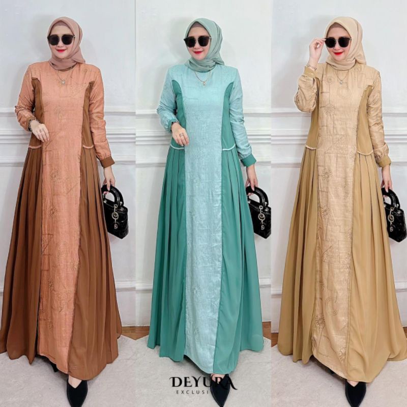 Alisa dress by deyura /alody deyura gamis lebaran ready