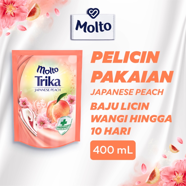Molto Pelicin &amp; Pewangi Pakaian Trika Japanese Peach 300mL