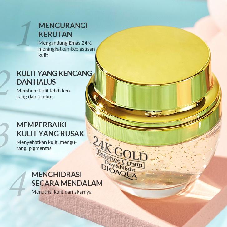 Discount Ss9S3【BPOM】BIOAQUA 24K Gold Skin Care Essence Cream Day Cream Night Cream Brighty Moisturiz