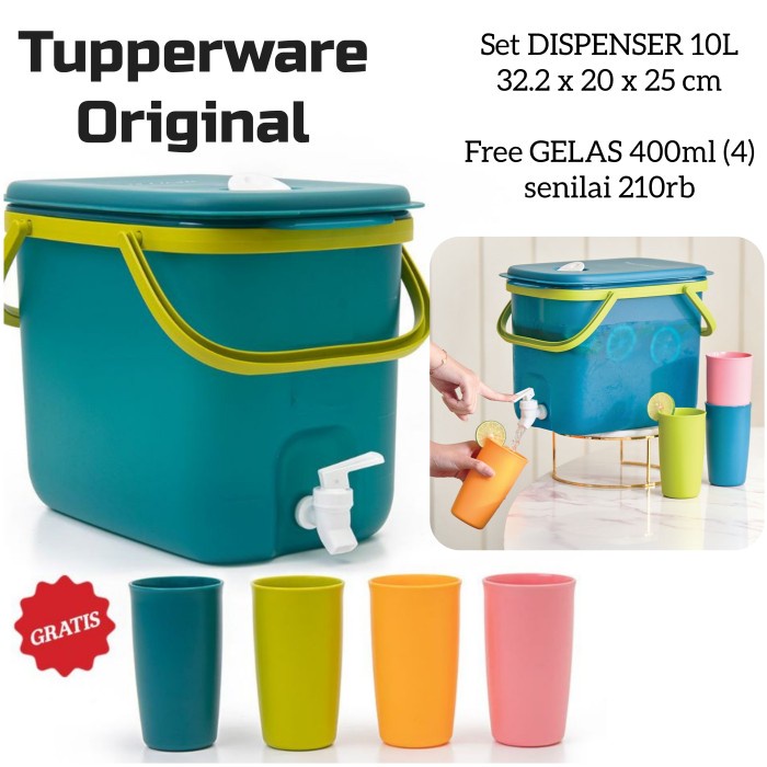 Tupperware Dispenser Air Infused Water Piknik Galon Botol Minum Jus