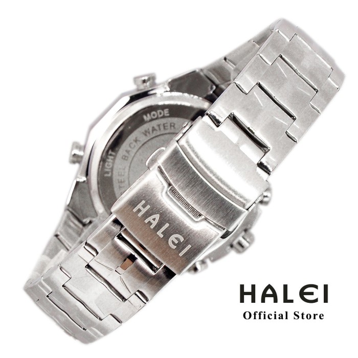 Must Have Halei Jam Tangan Pria Sporty Digital Analog Silver Tahan Air 1001M Terbaru