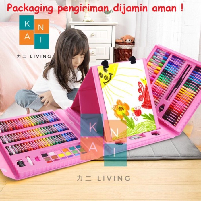 

Terlaris Sgs Crayon Anak Set 208 Pcs Pensil Warna Alat Lukis Set Crayon Set