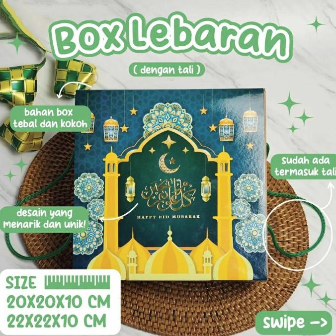 

,,,,,,,] DUS HAMPERS LEBARAN / BOX IDUL FITRI UK 22X22x10cm (TALI)