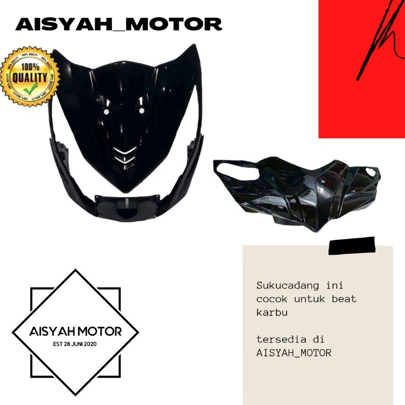 Cover Bodi Batok Depan Tameng Honda Beat FI Warna Hitam Tahun 2015