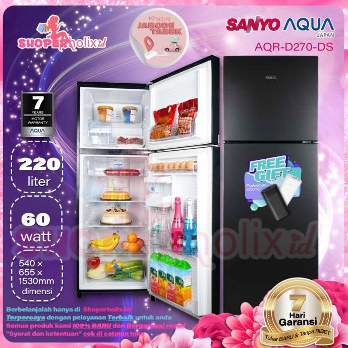 KULKAS AQUA 2 pintu JUMBO AQR -D270 (DS)