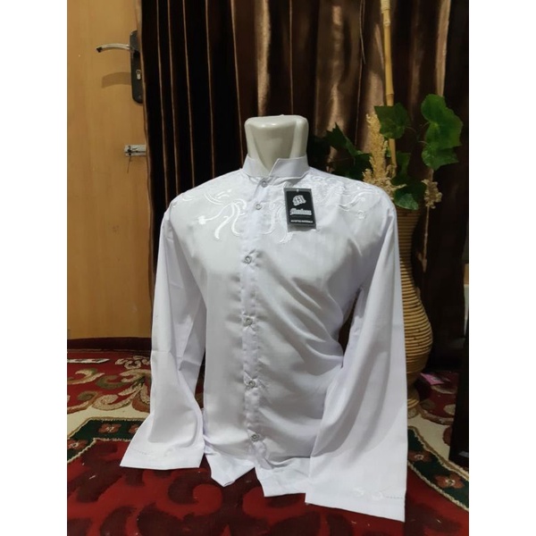 Baju koko putih pria dewasa katun alusan lgn pj dan pdek maulana