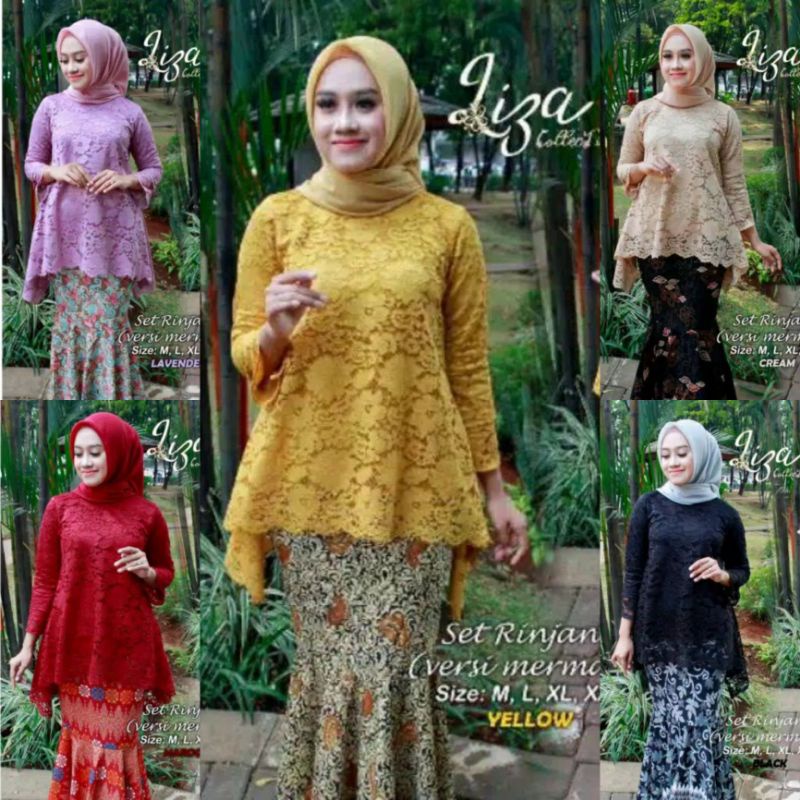 Setelan Kebaya Jumbo Kebaya Brukat Rinjani Kebaya Modern Setelan Kebaya Brokat Big Size Atasan Kebay