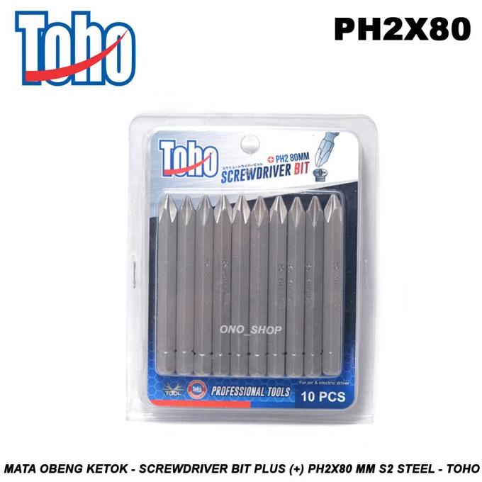 Mata Obeng Ketok - Screwdriver Bit Plus (+) PH2x80 mm S2 Steel - Toho tools 54PR23