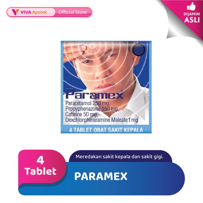 Paramex untuk Meringankan Sakit Kepala &amp; Sakit Gigi (4 Tablet)