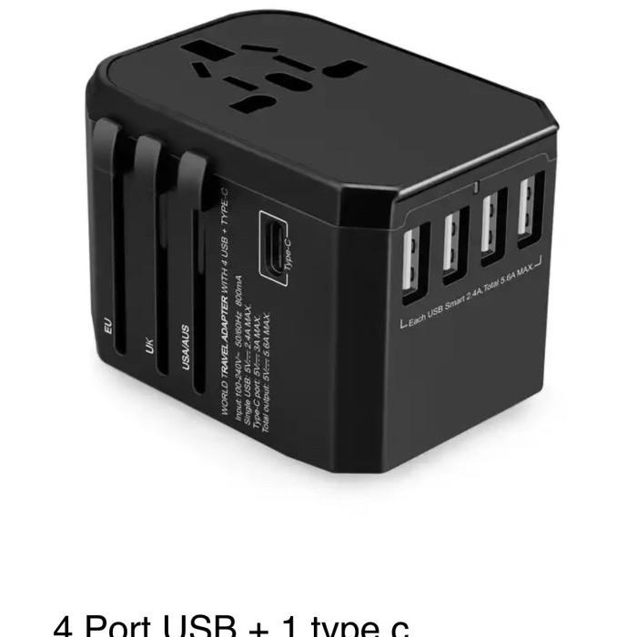 Charger Travel Universal Travel Adaptor 3 port USB + 1 type c