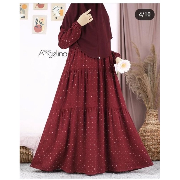 Bella Dress Atelier Angelina Polkadot Maroon XS