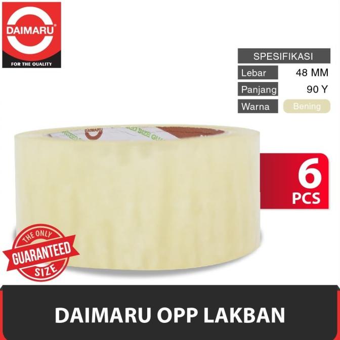 

PROMO [Paket 1 Slop Isi 6pcs] Daimaru OPP Lakban Bening 48 mm x 90 Yard