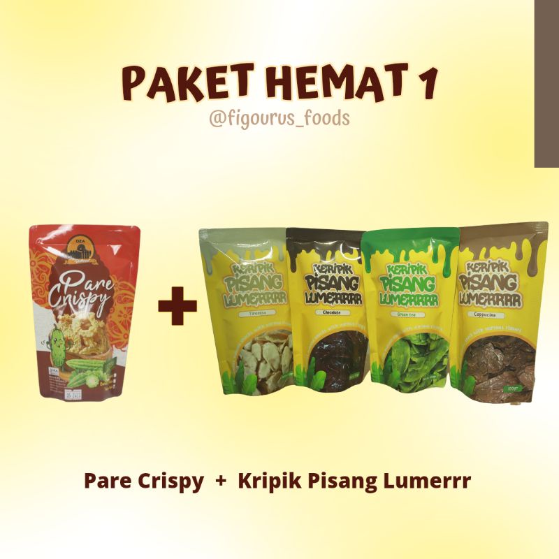 

Paket Hemat 1! Pare Crispy + Kripik Pisang Lumerrr