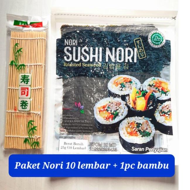 

TrxE9q4P Stock ready Paket sushi nori 10 lembar + bambu sushi 1 nori rumput laut bento seaweed bamboo sushimat tikar penggulung halal murah bento kimbap seaweed nori rumput laut