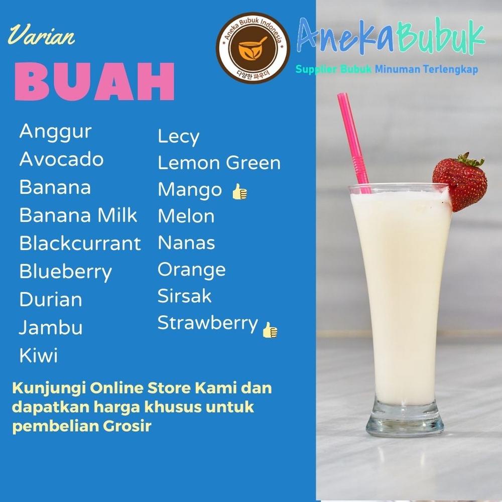 

COD 90 VARIAN BUBUK MINUMAN ANEKA RASA PREMIX 1KG - SERBUK MINUMAN ES BOBA KEKINIAN 1KG ,.