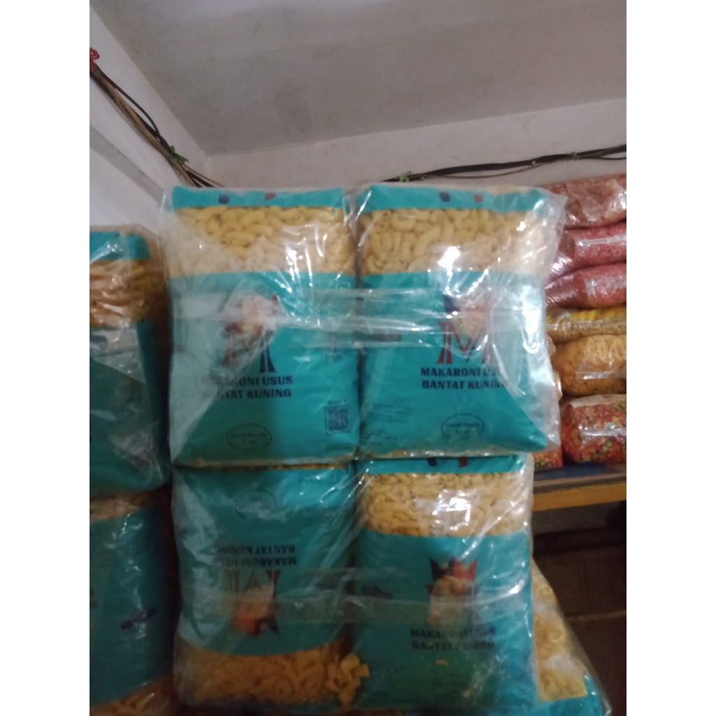 [Bal/10 KG] Makaroni Makroni Usus Bantat Rebus Merk Mahkota Berat/PCS 1 Kg - mkmh10