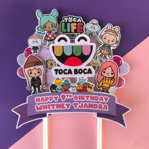 Terlaris Cake Topper 3D Toca Boca