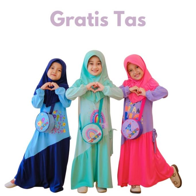 Jual Baju Gamis Kaos anak perempuan Raggakids RG56 Usia 2-13 tahun