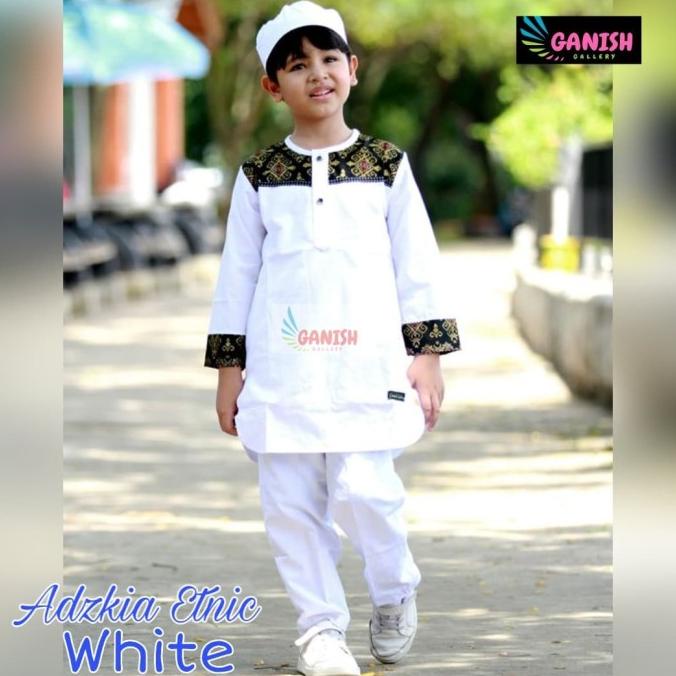Baju koko anak warna putih setelan baju muslim anak jubah anak putih