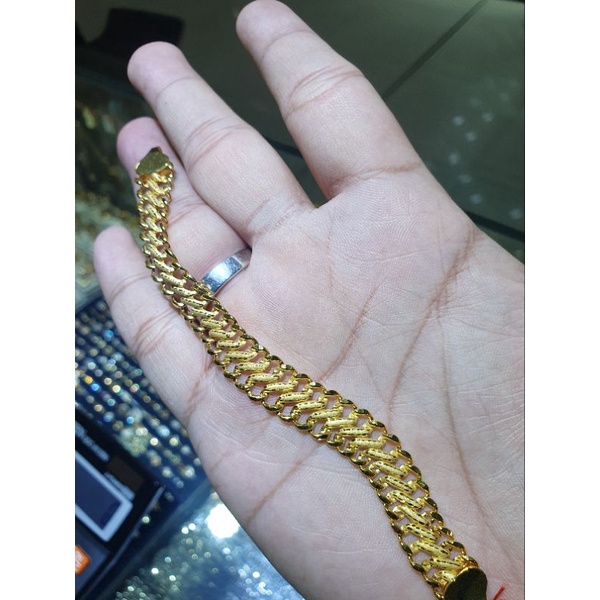 gelang sisik kepang emas 700 gold