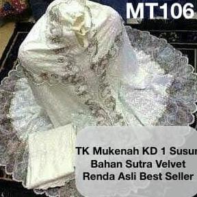 alat sholat wanita/mukena satin list bunga/bordir bunga/KD 1 SUSUN