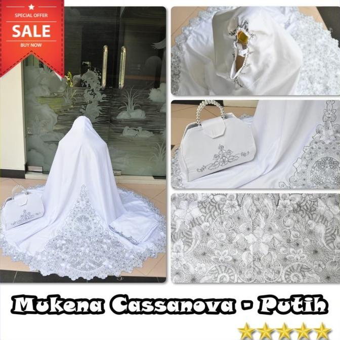MUKENA CASSANOVA PUTIH (SILVER)/MUKENA ANAK/MUKENA BALI/KATUN JEPANG