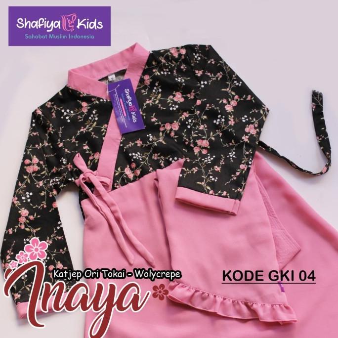 Gamis anak katun jepang Inaya (Pink) - Shafia Kids