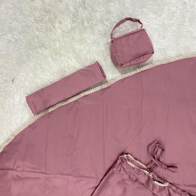 Mukena Silk Ringan Polos cantik best seller pouch mini travelling