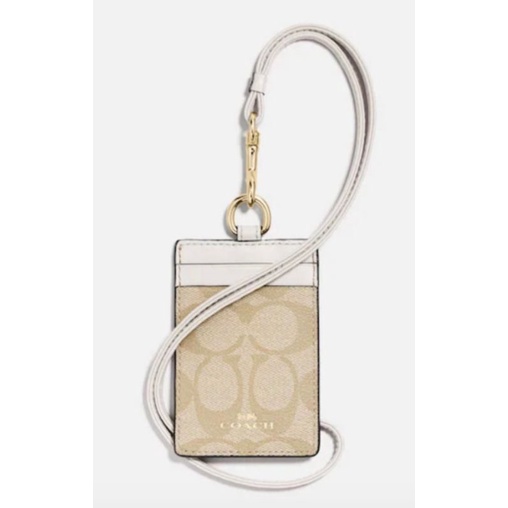 

Coach 63274 IMDQC Lanyard Authentic Original Signature Light Khaki Chalk s