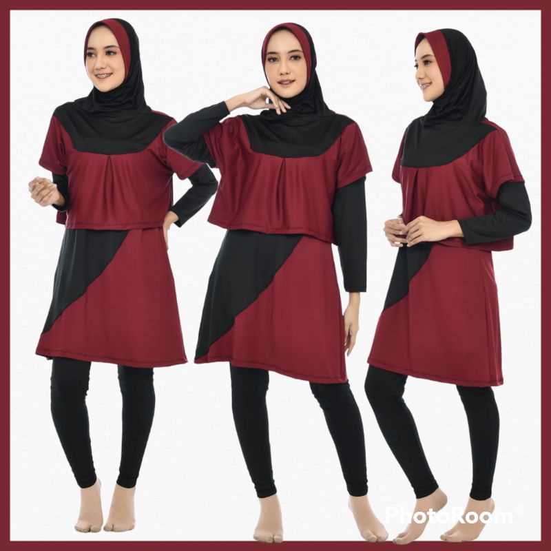 Baju Renang Muslimah/pakaian renang wanita muslimah jumbo/stelan olahraga muslimah