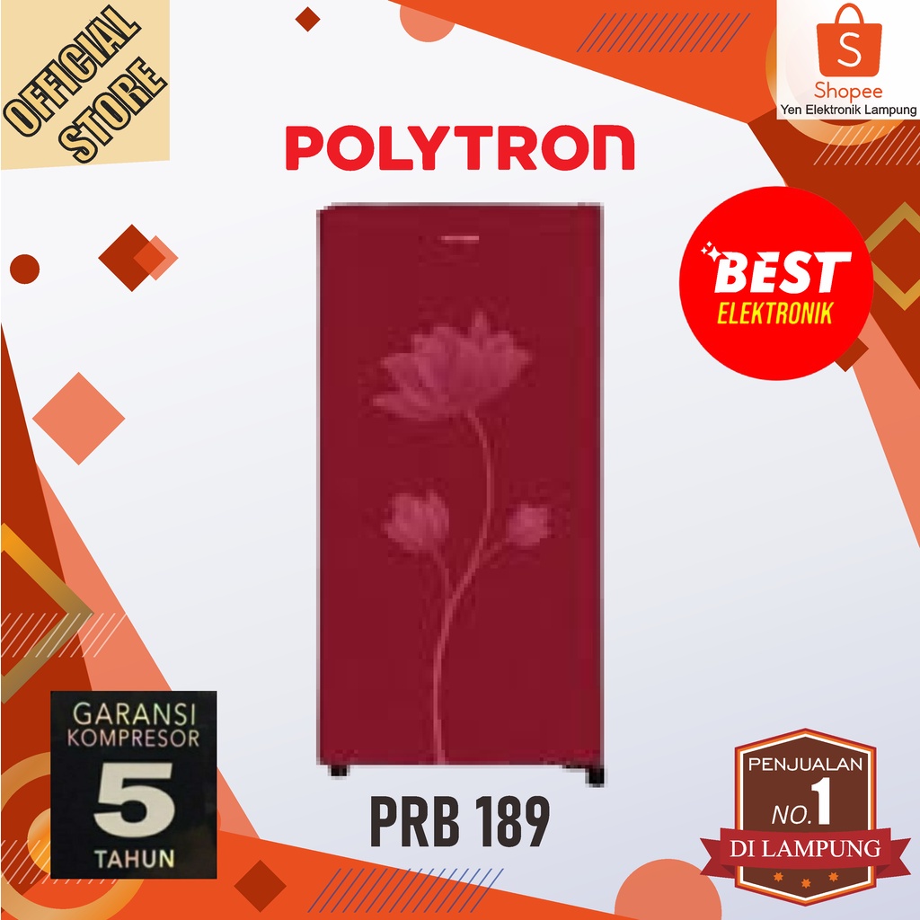 Kulkas 1 Pintu  POLYTRON PRB 189 New Big Jumbo Freezer 180 Liter