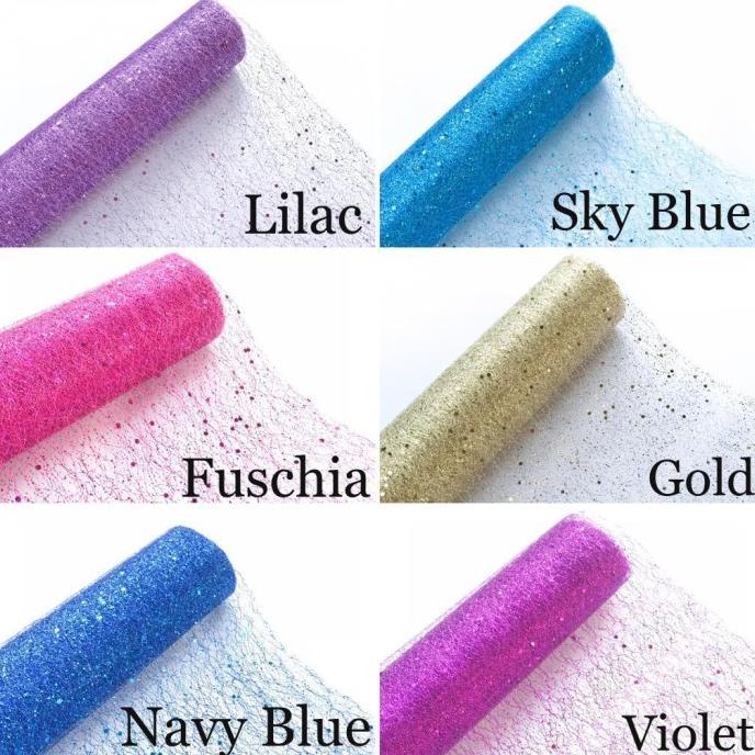 

=====] Glitter Mesh Korea Flower Wrapping Paper Kertas Bunga Jaring Tile Roll